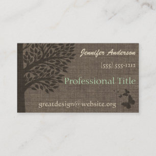 Carte De Rendez-vous Burlap Rustic Tree Nomination Professionnelle