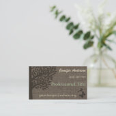 Carte De Rendez-vous Burlap Rustic Tree Nomination Professionnelle (Debout devant)