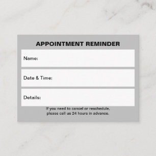 Carte de rendez-vous Business Grey