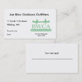 CARTE DE RENDEZ-VOUS BWCA (Devant / Derrière)