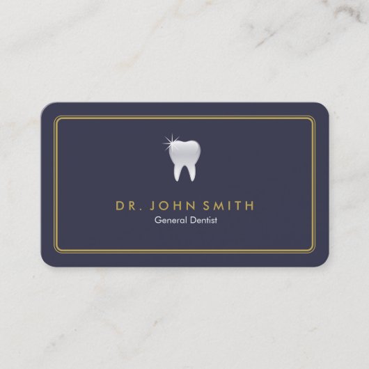 Carte De Rendez-vous Cadre arrondi Royal Blue Tooth Dental Nomination (Devant)