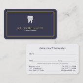 Carte De Rendez-vous Cadre arrondi Royal Blue Tooth Dental Nomination (Devant / Derrière)