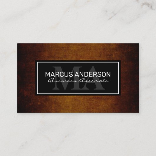 Carte De Rendez-vous Cadre classique | Texture rustique Brown (Devant)