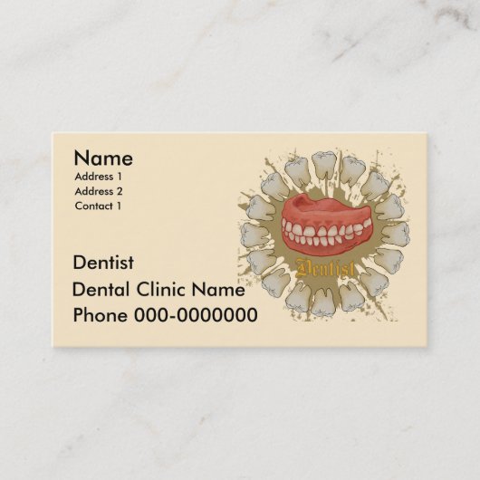 Carte De Rendez-vous Caducée de dentiste (Devant)