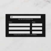 Carte De Rendez-vous Caducée Médicale Silver Classy sur Noir (Dos)