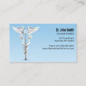 Carte De Rendez-vous Caduceus White Dental Mirror Toothbrush Médicale (Devant)