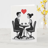Carte de rendez-vous café Simple Amour (Fleur jaune)