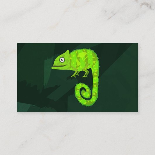 Carte De Rendez-vous Caméléon vert mignon (Devant)