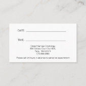 Carte De Rendez-vous Cardiologue (Dos)