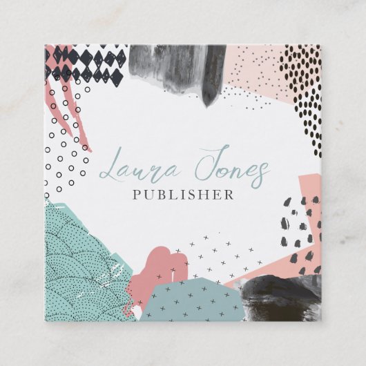 Carte De Rendez-vous Carré de l'éditeur de collage d'art Abstrait (Devant)