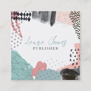 Carte De Rendez-vous Carré de l'éditeur de collage d'art Abstrait