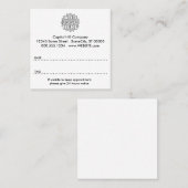 Carte De Rendez-vous carré de nomination (Devant / Derrière)