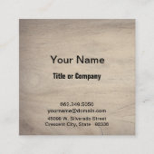 Carte De Rendez-vous Carré du code QR du grain de bois moderne (Devant)