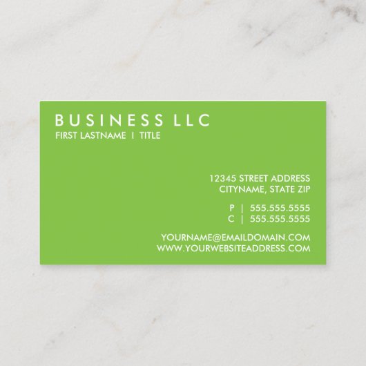 carte de rendez-vous carré mod (verte) (Dos)