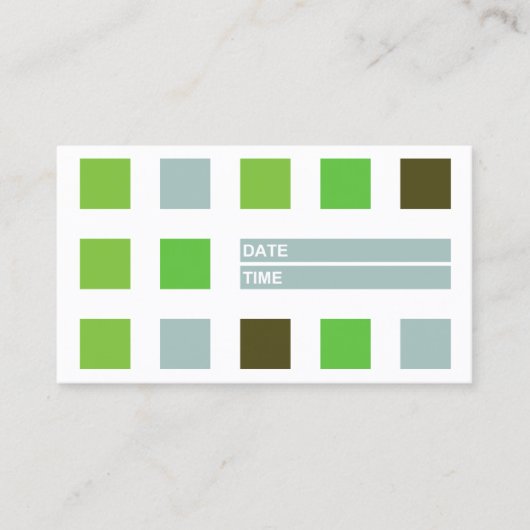 carte de rendez-vous carré mod (verte) (Devant)