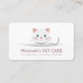 Carte De Rendez-vous Cartoon mignonne Chat Soins pour animaux de compag (Devant)