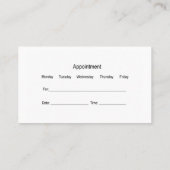 Carte De Rendez-vous Centre Vein Médicale (Dos)