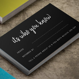 Carte De Rendez-vous C'est qui vous connaissez Business Black Referral 