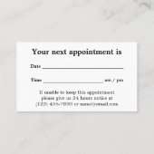 Carte De Rendez-vous Chaise dentaire vintage Dentiste (Dos)