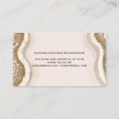 Carte De Rendez-vous Champagne Gold Parties scintillant Brown Géode Aga (Dos)