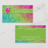 Carte De Rendez-vous Chaux dentaire de feuille de remous de logo de (Devant / Derrière)