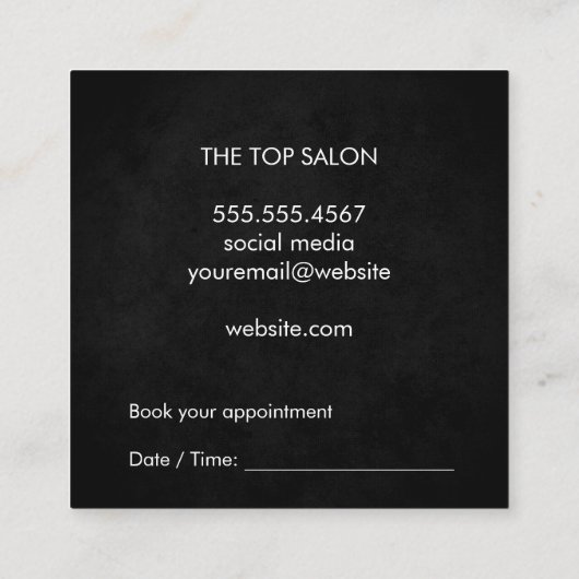 Carte De Rendez-vous Cheveux (Dos)