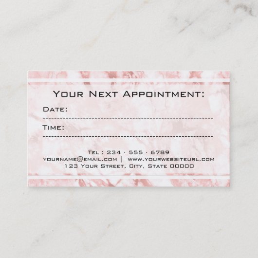 Carte De Rendez-vous cheveux de script élégant (Dos)