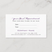 Carte De Rendez-vous Cheveux et salon de beauté pourpre à la mode de (Dos)