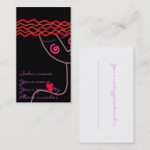 Carte De Rendez-vous Cheveux rouge ondulé 2 (Devant / Derrière)