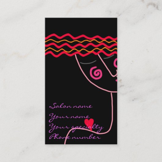 Carte De Rendez-vous Cheveux rouge ondulé 2 (Devant)