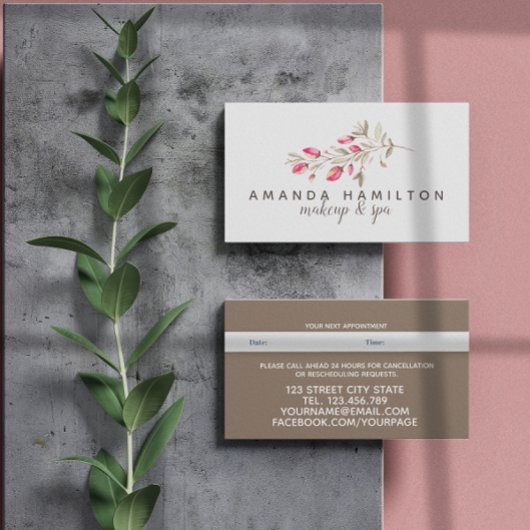 Carte De Rendez-vous Chic Aquarelle sauvage prairie flux rose Rendez-vo