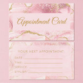 Carte De Rendez-vous Chic Blush Pink Gold Agate Marble Appointment Card