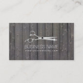 Carte De Rendez-vous Chic Ciseau Bois Frappes Salon De Coiffure Rendez- (Devant)
