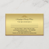 Carte de rendez-vous Chic Classique Or Beauté (Dos)