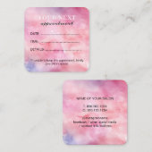 Carte De Rendez-vous Chic Elegant Aquarelle Rose Beauté Salon (Devant / Derrière)