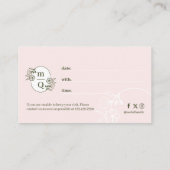 Carte De Rendez-vous Chic Floral Aquarelle Monogram Crest Logo Marque (Dos)