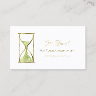Carte De Rendez-vous Chic Green Parties scintillant Hourglass Salon Ren