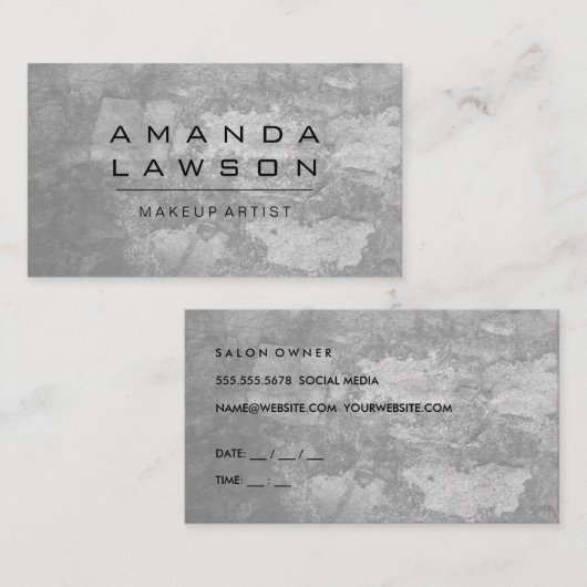 Carte De Rendez-vous Chic Grunge Grey (rendez-vous) (Devant / Derrière)