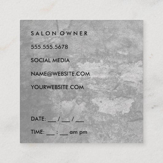 Carte De Rendez-vous Chic Grunge Grey (rendez-vous) (Dos)