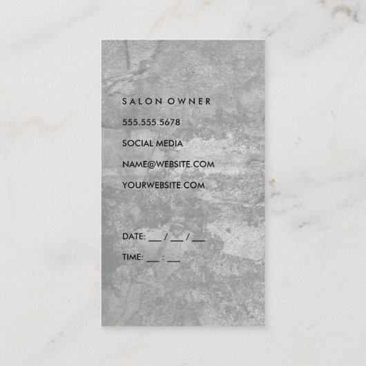 Carte De Rendez-vous Chic Grunge Grey (rendez-vous) (Dos)