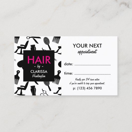Carte de rendez-vous Chic Hair Stylist (Devant)