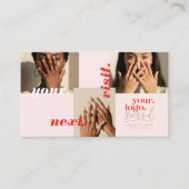 Carte De Rendez-vous Chic Moderne Minimal Logo Nail Salon Photo Collage (Devant)