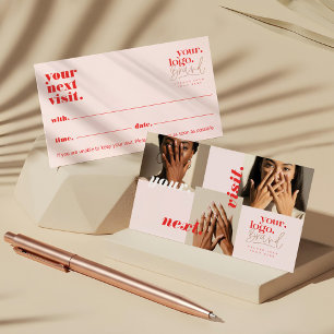 Carte De Rendez-vous Chic Moderne Minimal Logo Nail Salon Photo Collage