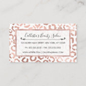 Carte De Rendez-vous Chic Rose Gold Leopard Cheetah Poster de animal (Dos)