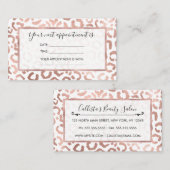 Carte De Rendez-vous Chic Rose Gold Leopard Cheetah Poster de animal (Devant / Derrière)