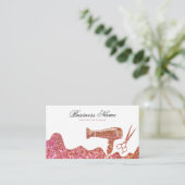 Carte De Rendez-vous Chic Rose Gold Parties scintillant Coiffeur sèche  (Debout devant)