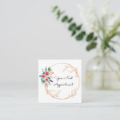 Carte De Rendez-vous Chic Rose or rose blanc floral (Debout devant)