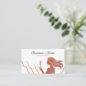 Carte De Rendez-vous Chic Rose Parties scintillant or ciseaux Coiffeur (Debout devant)