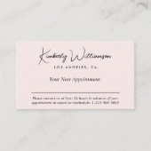 Carte De Rendez-vous Chic Signature Script Pink Business (Devant)