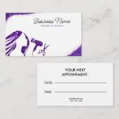 Carte De Rendez-vous Chic Violet Parties scintillant femme coiffeur (Devant / Derrière)